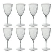 Gongc 8 Disposable Clear Plastic Champagne Flutes Red Glasses